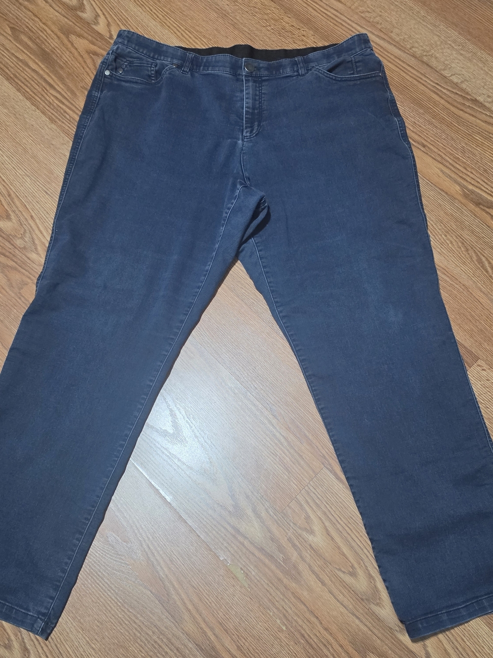CJ BANKS Dark Blue Comfort Waist Stretch Jeans - Classic Straight Fit